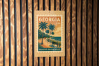 Georgia Seaside Promenade Metal Sign – Vintage Stamp Style Coastal Wall Art, Beach House Decor, Retro Travel Poster Sign — photo 4