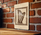 Vintage Harp Stamp Metal Sign – Celtic Music Wall Art, Rustic Irish Decor, Musical Instrument Gift for Music Lovers — photo 2