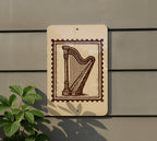 Vintage Harp Stamp Metal Sign – Celtic Music Wall Art, Rustic Irish Decor, Musical Instrument Gift for Music Lovers — photo 5