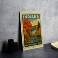 Indiana Fall Colors Scenic Drive Metal Sign – Vintage Stamp Style Wall Art for Lake Lovers & Autumn Decor — photo 1