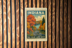 Indiana Fall Colors Scenic Drive Metal Sign – Vintage Stamp Style Wall Art for Lake Lovers & Autumn Decor — photo 3