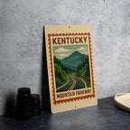 Kentucky Mountain Parkway Metal Sign – Vintage Road Sign Art, Rustic Stamp Style Wall Decor, Retro Highway Home Accent — photo 1