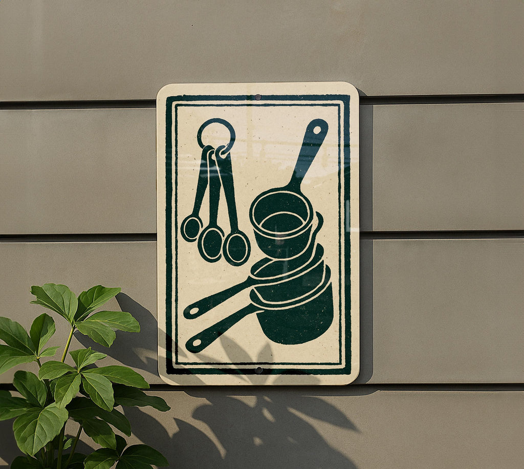 Vintage Measuring Spoons and Cups Metal Kitchen Sign – Rustic Cooking Utensil Wall Art, Retro Chef Decor, Farmhouse Style Print — photo 5