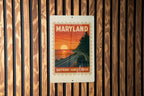 Maryland Bayfront Sunset Drive Metal Sign – Vintage Stamp Style Wall Art for Home, Beach House, or Lake Cabin Décor — photo 3