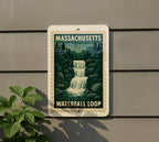 Massachusetts Waterfall Loop Metal Sign – Vintage Stamp Style Wall Art, Rustic State Park Decor, Outdoor Adventure Gift — photo 5