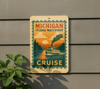 Michigan Inland Waterway Cruise Metal Sign – Vintage Stamp Style Wall Art for Lake Cabin, Boating Decor, Nautical Gift — photo 5