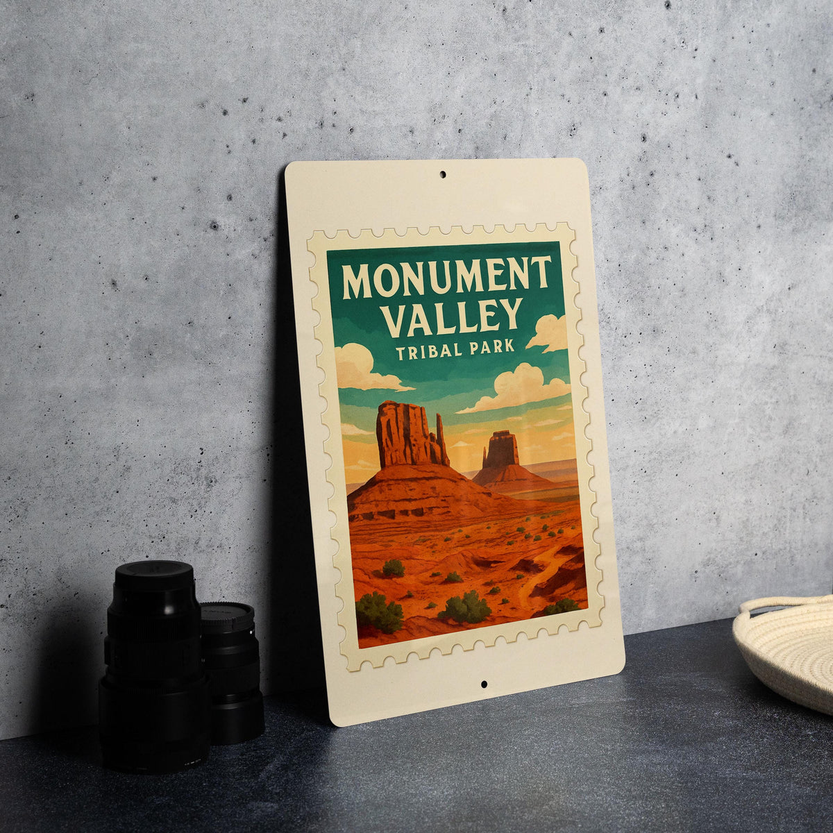 Monument Valley Tribal Park Metal Sign – Vintage Stamp Style Wall Art for Southwest Desert Home or Outdoor Decor — photo 1
