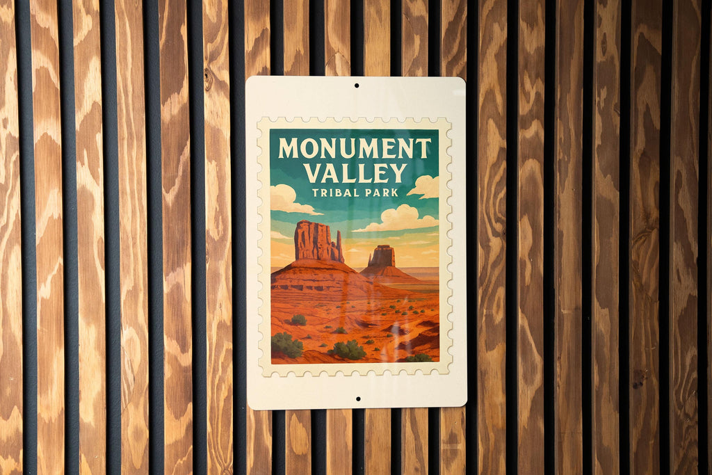 Monument Valley Tribal Park Metal Sign – Vintage Stamp Style Wall Art for Southwest Desert Home or Outdoor Decor — photo 2