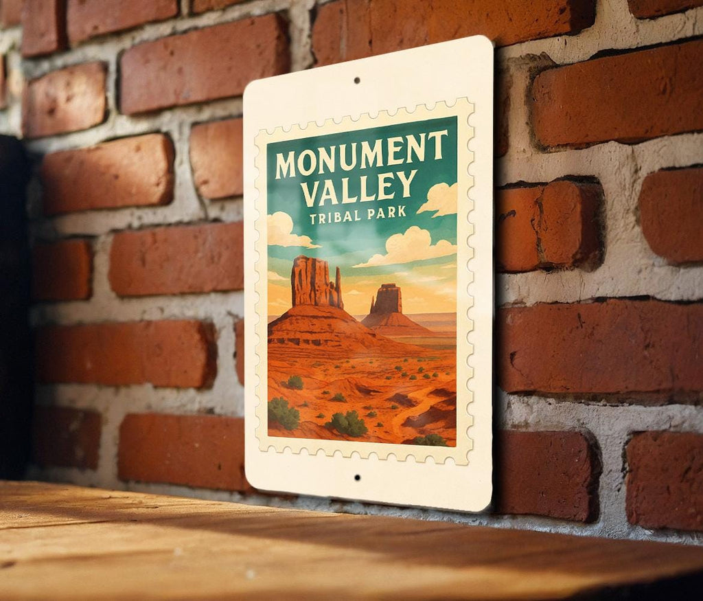 Monument Valley Tribal Park Metal Sign – Vintage Stamp Style Wall Art for Southwest Desert Home or Outdoor Decor — photo 3