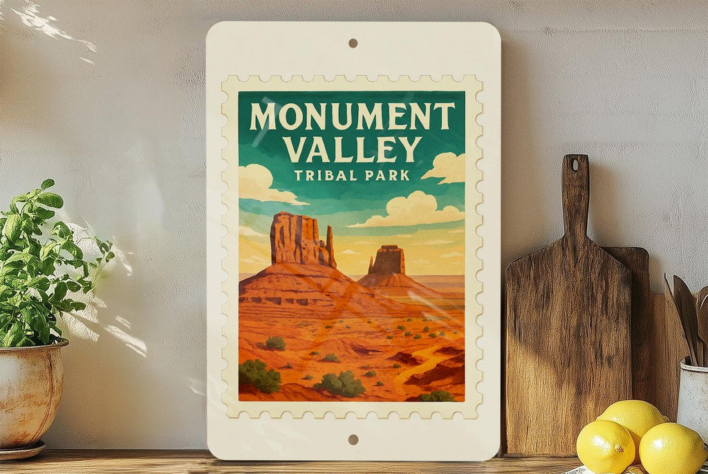 Monument Valley Tribal Park Metal Sign – Vintage Stamp Style Wall Art for Southwest Desert Home or Outdoor Decor — photo 4