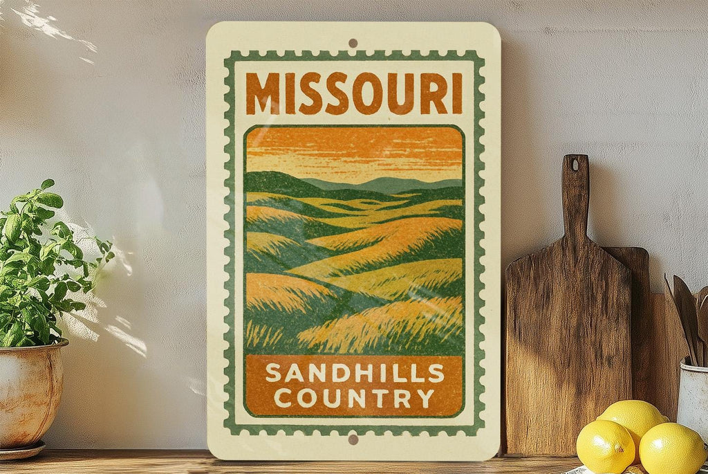 Missouri Sandhills Country Metal Sign – Rustic Stamp Style Wall Art, Vintage Farmhouse Decor, State Souvenir Plaque — photo 2
