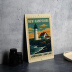 New Hampshire Lighthouse Coastline Metal Sign – Vintage Stamp Style Wall Art for Home, Cabin, or Coastal Decor — photo 2