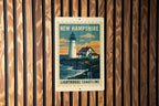 New Hampshire Lighthouse Coastline Metal Sign – Vintage Stamp Style Wall Art for Home, Cabin, or Coastal Decor — photo 4