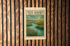New Jersey Salt Marsh Overlook Metal Sign – Vintage Stamp Style Wall Art for Coastal Home or Nature Decor — photo 2