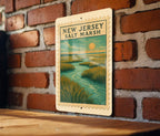 New Jersey Salt Marsh Overlook Metal Sign – Vintage Stamp Style Wall Art for Coastal Home or Nature Decor — photo 4