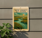 New Jersey Salt Marsh Overlook Metal Sign – Vintage Stamp Style Wall Art for Coastal Home or Nature Decor — photo 5