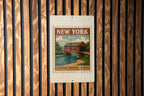 New York Covered Bridge Metal Sign – Rustic Stamp Style Wall Art, Vintage NY Decor for Cabin, Bar, Garage, or Man Cave — photo 2