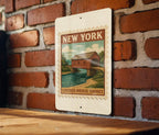 New York Covered Bridge Metal Sign – Rustic Stamp Style Wall Art, Vintage NY Decor for Cabin, Bar, Garage, or Man Cave — photo 3
