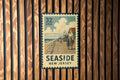 New Jersey Seaside Promenade Metal Sign – Vintage Coastal Wall Art, Retro Beach Decor, Stamp Style NJ Souvenir Sign — photo 1