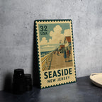 New Jersey Seaside Promenade Metal Sign – Vintage Coastal Wall Art, Retro Beach Decor, Stamp Style NJ Souvenir Sign — photo 2