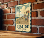 New Jersey Seaside Promenade Metal Sign – Vintage Coastal Wall Art, Retro Beach Decor, Stamp Style NJ Souvenir Sign — photo 4