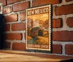 New Mexico Covered Bridge Metal Sign – Rustic Stamp Style Wall Art for Home, Cabin, or Country Decor — photo 3