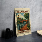 Oklahoma Riverwalk Promenade Metal Sign – Vintage Stamp Style Wall Art, Rustic Home Decor, State Souvenir Gift — photo 3