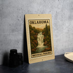 Oklahoma Waterfall Parkway Metal Sign – Vintage Stamp Style Wall Art, Rustic State Decor, Retro Travel Road Sign Gift — photo 3