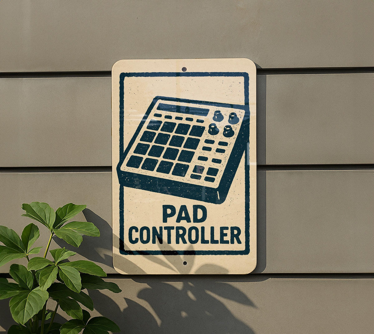 Pad Controller Metal Sign – Retro Music Studio Decor, DJ Beat Maker Wall Art, Stamp Style Aluminum Music Producer Gift — photo 5