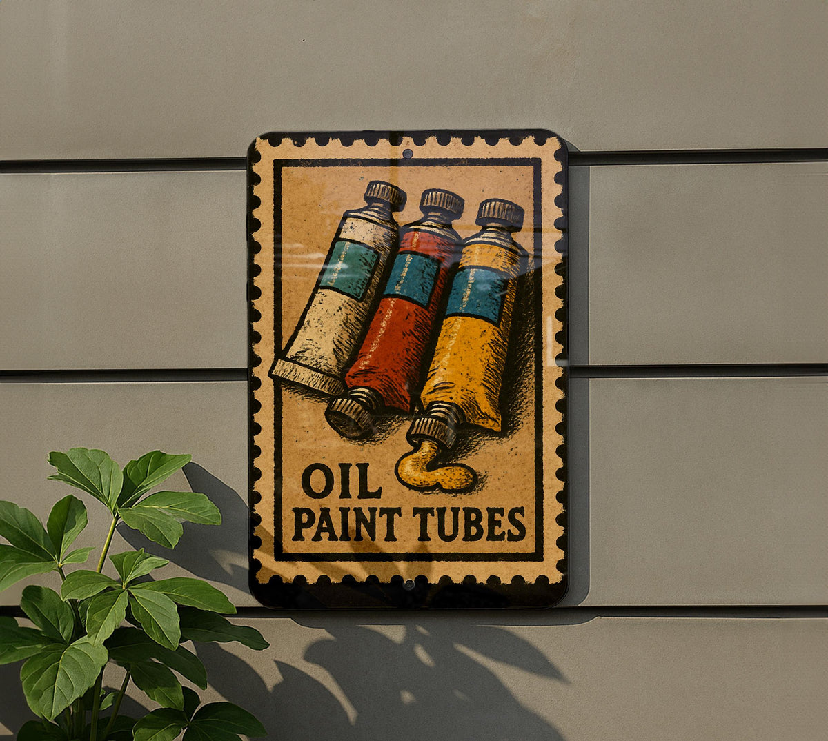 Vintage Oil Paint Tubes Metal Sign – Retro Artist Studio Wall Art, Stamp Style Painting Decor for Art Lovers & Creatives — photo 5
