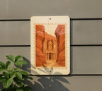 Petra Treasury Metal Sign – Vintage Stamp Style Wall Art, Canyon Landmark Decor, Jordan Travel Gift, Rustic Home Accent — photo 5
