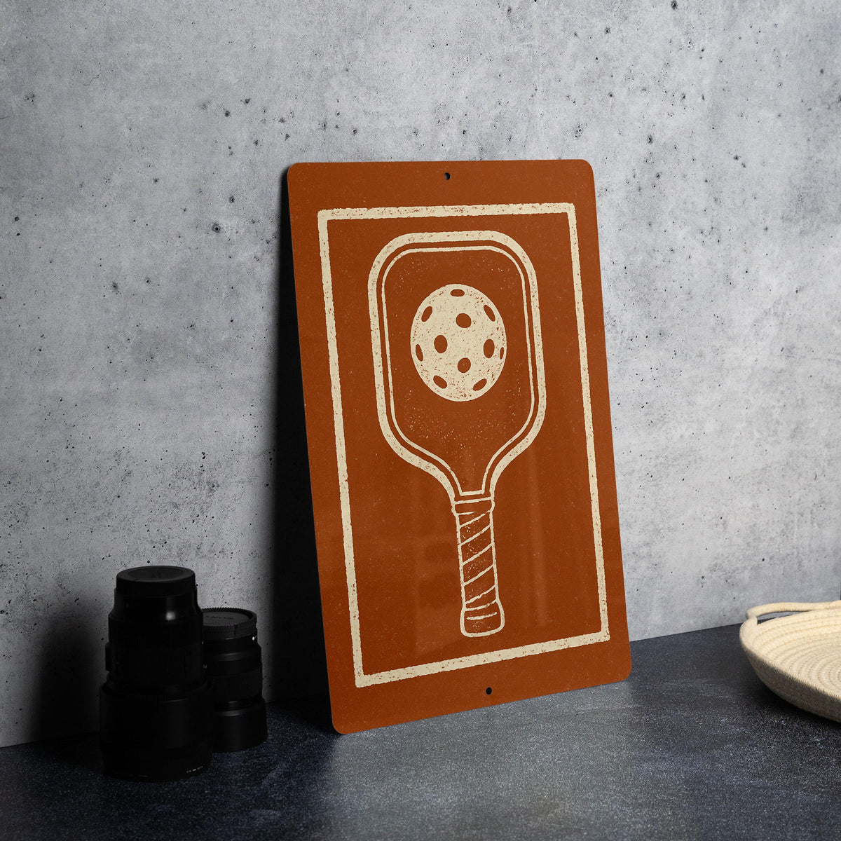 Pickleball Paddle Metal Sign – Vintage Stamp Style Wall Art for Sports Lovers, Rustic Game Room or Court Decor — photo 1