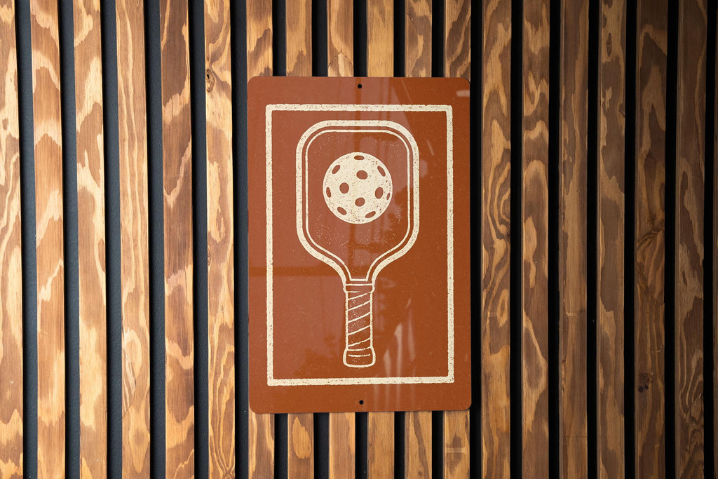 Pickleball Paddle Metal Sign – Vintage Stamp Style Wall Art for Sports Lovers, Rustic Game Room or Court Decor — photo 2