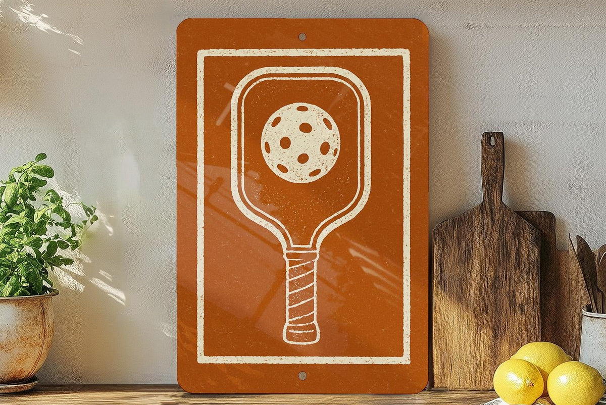 Pickleball Paddle Metal Sign – Vintage Stamp Style Wall Art for Sports Lovers, Rustic Game Room or Court Decor — photo 3