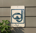 Vintage Snorkel Mask Metal Sign – Scuba Diving Wall Art, Nautical Decor, Retro Diving Helmet Stamp Style Print — photo 5