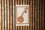 Veena Stamp Style Metal Wall Art Sign – Indian Musical Instrument Decor, Vintage Music Room or Studio Wall Hanging — photo 3