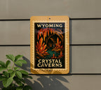 Wyoming Crystal Caverns Metal Sign – Vintage Stamp Style Wall Art, Rustic Travel Decor, Retro Wyoming Souvenir Sign — photo 5