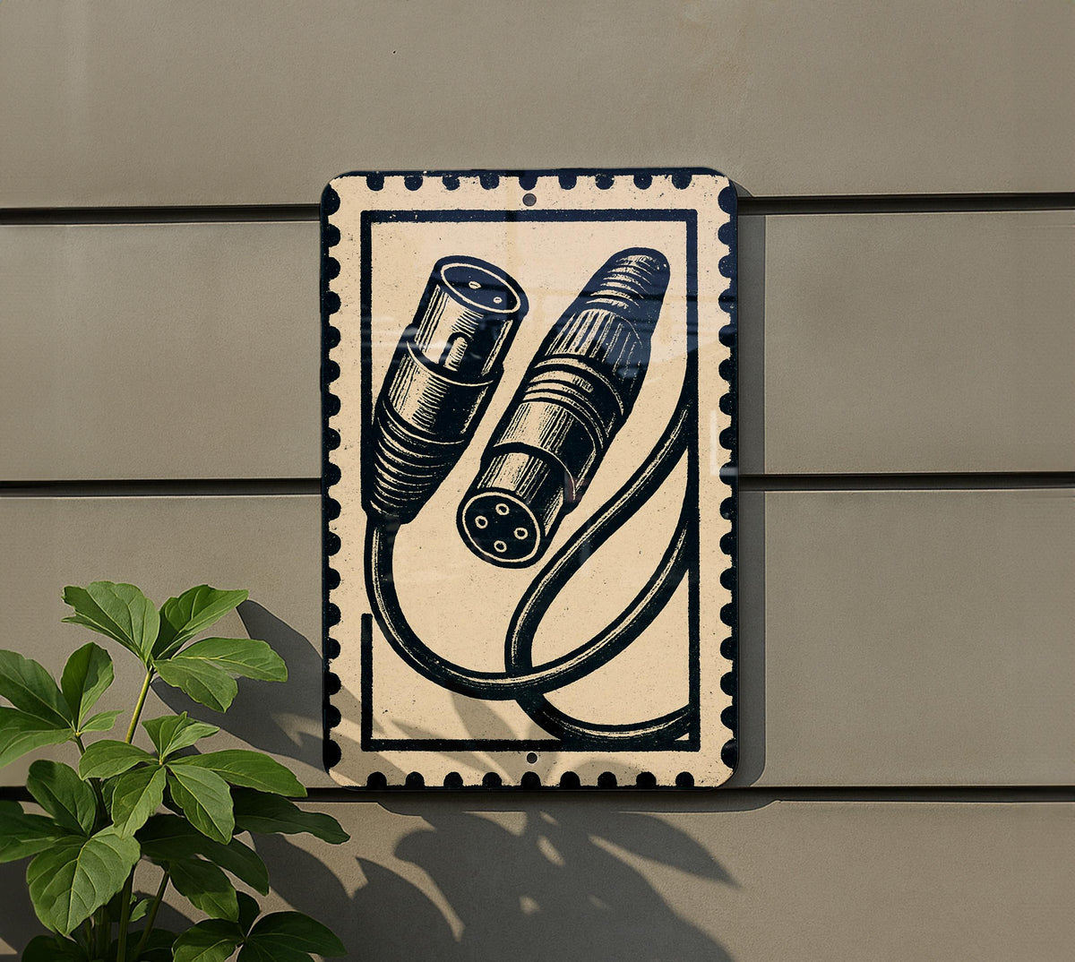 XLR Cables Metal Sign – Vintage Stamp Style Music Studio Wall Art, Audio Recording Room Decor, Gift for Musicians — photo 5