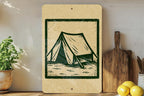 Camping Tent Metal Sign – Rustic Stamp Style Wall Art for Cabin, Campsite, RV Decor, Outdoor Adventure Gift — photo 2