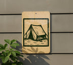 Camping Tent Metal Sign – Rustic Stamp Style Wall Art for Cabin, Campsite, RV Decor, Outdoor Adventure Gift — photo 5