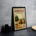 Albertville Alabama Retro Postage Stamp Metal Sign – Vintage-Inspired City Souvenir Wall Decor — photo 4