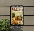 Albertville Alabama Retro Postage Stamp Metal Sign – Vintage-Inspired City Souvenir Wall Decor — photo 5