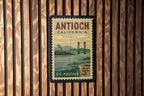 Antioch California Metal Sign – Retro Postage Stamp Design Featuring Iconic City Landmarks and Scenic Views — photo 3