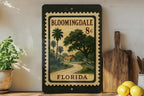 Bloomingdale Florida Postage Stamp Metal Sign – Retro Travel Souvenir Wall Decor Featuring Bloomingdale Landmarks — photo 1