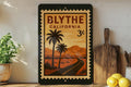 Blythe California Postage Stamp Metal Sign – Vintage Travel Scene Wall Decor – Retro Blythe CA Souvenir Sign — photo 1