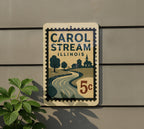 Carol Stream Illinois Metal Sign – Retro Postage Stamp Design Featuring Iconic Town Name and Vintage Travel Theme Décor — photo 5