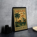 Carolina Puerto Rico Metal Sign – Retro Postage Stamp Design Featuring Caribbean City and Tropical Island Theme — photo 4