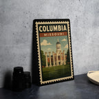 Columbia Missouri Metal Sign Featuring Retro Postage Stamp Design with City Landmarks and Scenic Views — photo 4