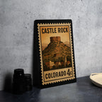 Castle Rock Colorado Metal Sign – Retro Postage Stamp Design Featuring Mountain Town and Scenic Landscape — photo 4
