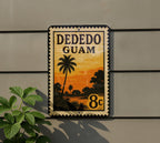 Dededo Guam Metal Sign Featuring Retro Postage Stamp Design with Island Landmark and Tropical Theme Decor — photo 5